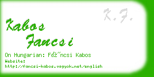 kabos fancsi business card